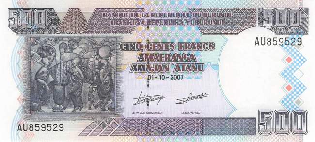 Burundi p38d 500 Francs 2007
